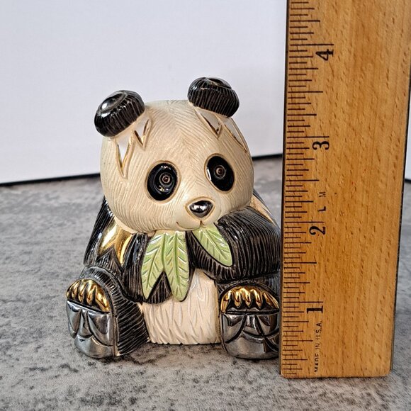 De Rosa Artesania Rinconada Panda Bear Sculpture Figurine Silver Anniversary - Picture 6 of 6